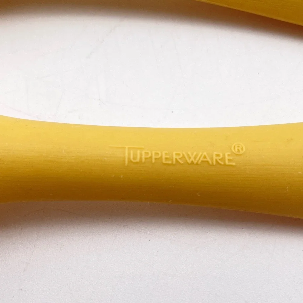 Vintage Tupperware Mix-N-Stor 8 Cup Pitcher & 2 Harvest Gold Salad Servers Set